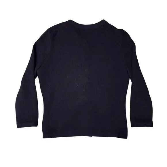 Banana Republic Black Angora Wool Button Cardigan Sweater Size S - Picture 3 of 6